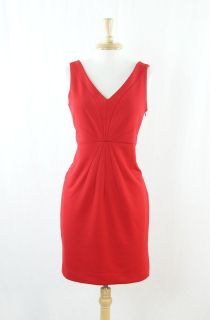 Adrienne Vittadini Red Sleeveless Stretch Cocktail Sheath Dress Size 8 