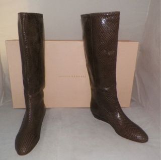NIB Loeffler Randall Mathilde knee tall wedge boots in taupe sz.10 $ 