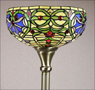 Orient Tiffany Floor Uplighter Lamp Stained Glass