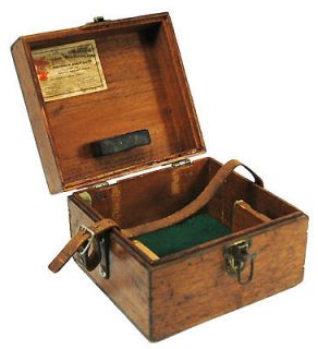 Rare ANTIQUE WOOD BOX Wooden Chest TRANSIT CASE (only) Vintage c.1950 