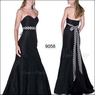 Glamorous Black Tie back Full Length Strapless Formal Gowns 09058 AU 