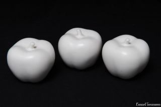 Bell Pepper White Set 3 Decorative Fruit Artificial Ceramic White 