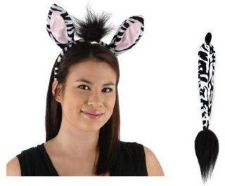 Zebra Ears and Tail Costume Kit Adult Child NEW