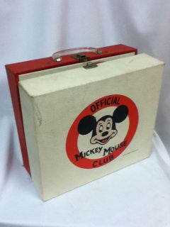   MOUSE CLUB PHONOGRAPH RECORD PLAYER KIDS TOY ANTIQUE MOUSEKETEER OLD