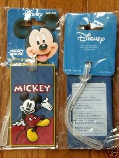 New Disney Mickey Mouse Luggage Name ID Tag Travel Tote Bag Suitcase 