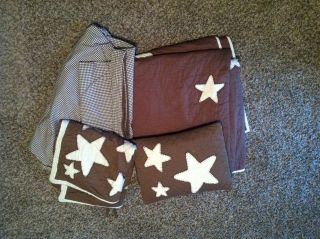 Pottery Barn Kids Chocolate Brown Star Quilt, Euro Sham, Small Pillow 