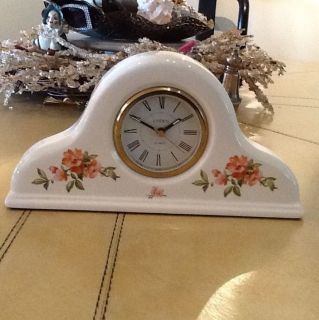   LINDEN CERAMIC HAND PAINTED FLORAL MANTEL STYLE CLOCK SO CHARMING