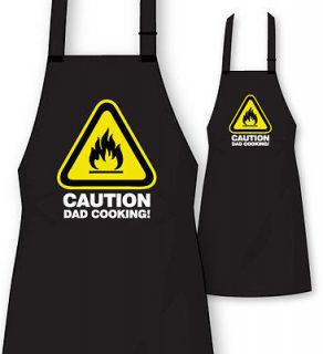 BBQ Apron Caution Dad Cooking   Webber Barbeque   Choice of Colours