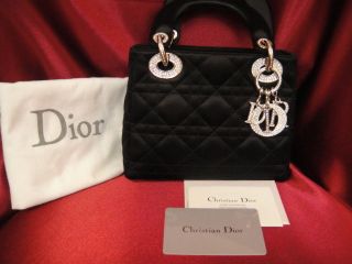 Authentic Christian Dior Lady Dior w/ Swarovski Crystal Evening Purse 