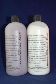 Philosophy Set of 32 Oz Unconditional Love  Shampoo,Shower Gel & Body 