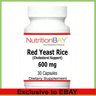 Bottles Red Yeast Rice, Cholesterol Support, 600 mg, 30 Capsules