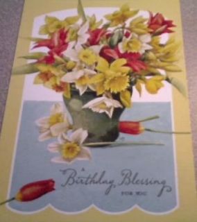 Daffodils Birthday Greeting Card by Marjolein Bastin Includes Bible 