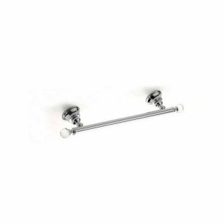 Wall Mounted Brass 18 Inch Towel Bar with Crystals   Chrome