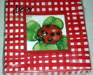 DecoArt Atelier Designer 20 Paper Napkins Decoupage Craft Lady Bug Red 