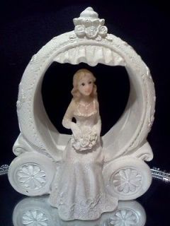 Elegant Cinderella in Carriage Quinceanera Sweet 16 Cake Topper 