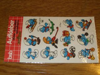 Vintage Peyo Smurfs sticker sheet BSB Aufkleber 31 632 Puffi pituffi 