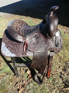 Circle Y Silver Show Saddle 13 Used Western Tooled Leather Youth kids 