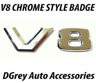 Chrome Style V8 Badge AMG Mercedes BMW Jaguar XJ8 XK8 MGB V8 RV8 TVR 