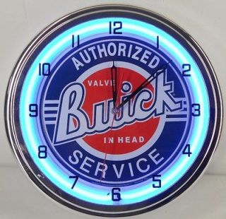 Buick Service 15 Neon Clock Parts Dealer Emblem Garage Sign Grand 