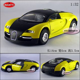 New Bugatti Veyron 132 Diecast Model Car With Sound&Light Yellow 