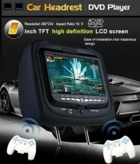 Gray/Beige/Bla​ck Dual 9 Car Headrest DVD Player Sony Lens+IR 