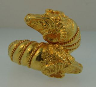 Zolotas 22K Yellow Gold Rams Head Ring 24.6 Grams