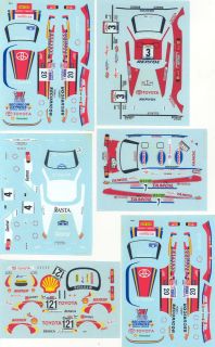 Colorado Decals 1/43 TOYOTA CELICA RALLY 5 Different Rally Versions