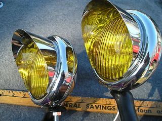 NEW PAIR OF 12 VOLT 30`S 40`S 50`S VINTAGE STYLE SMALL FOG LIGHTS WITH 