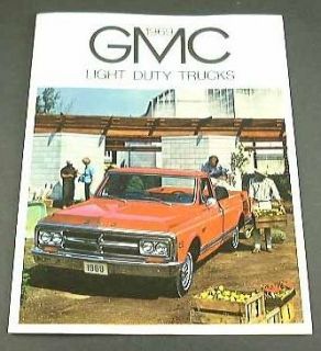 1969 69 GMC TRUCK BROCHURE Pickup Fenderside Wideside Suburban
