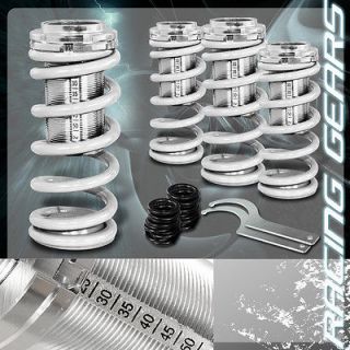 88 91 Honda Civic / CRX White Suspension Coilovers Lower Springs Kit w 