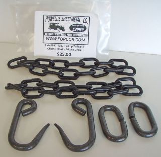 1931 1937 Ford Pickup Truck Tailgate Chains, Hooks, Locks 1932 1934 