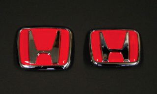 Honda Red Front & Rear Hood Trunk Emblem Civic Accord Prelude S200 NSX 
