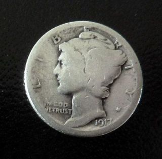 1917 P Silver Mercury Dime