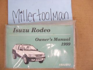1999 ISUZU RODEO OWNERS MANUAL