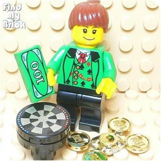 GT M402 Lego Dealer Lady with Casino Table & Money NEW