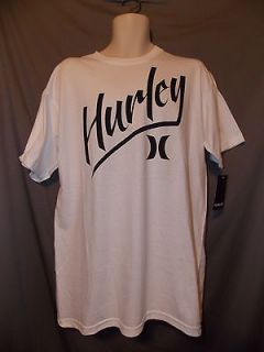 mens hurley goth script surfer t shirt L nwt white