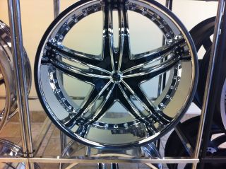 New 24 Inch Gianna Envy Wheels Chrome Black 24x10 rims