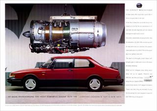 SAAB 900 TURBO 16S RETRO A3 POSTER PRINT FROM CLASSIC 80S ADVERT