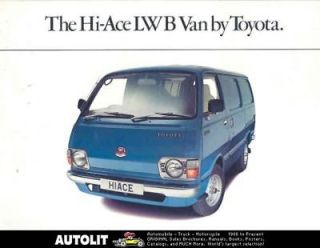1978 Toyota HiAce LWB Van Truck Brochure England