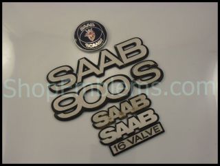 SAAB 900 Metal Fender Hood trunk Emblem 84 94 decal nameplate badge 