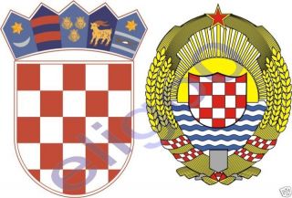 CROATIA coat of arms flags 2x stickers decals zastava
