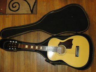 Vintage 1973 Harmony Stella H6134 Acoustic Guitar w/ Case Made in USA