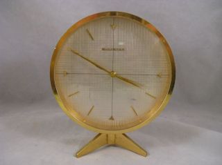 Vintage Bucherer mid modern brass alarm clock Imhof