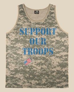 ACU Digital Camo Support our troops tee shirt Tank Top