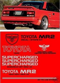 84 89 AW10/AW11 TOYOTA MR2 SUPERCHARGED TRD DECAL TRI LINE STRIPE 