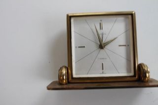   Small Gold Europa 7 Jewels Shelf Mantel Alarm Clock Made in Germany