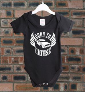 VW GOLF CADDY PICK UP BORN TO CRUISE CLASSIC CAR BABY GROW VEST BC269