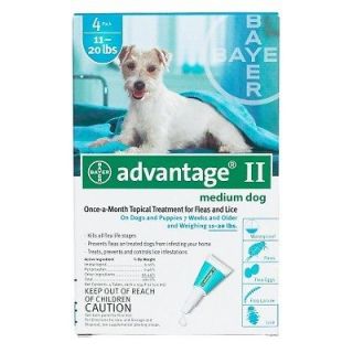 Advantage TEAL 20 4 Flea Control for Dogs And Puppies 11 20 Lb 4 Month 
