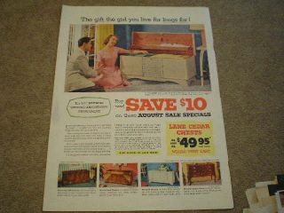 1953 Lane Cedar Chests Hope Chest Large Ad