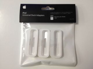 New Apple iPod Universal Dock Adapters 3 Pack MA125G A White for 30GB 